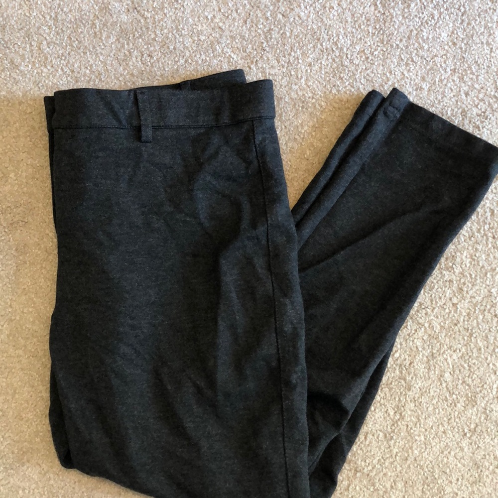 Gray stretch ankle pants